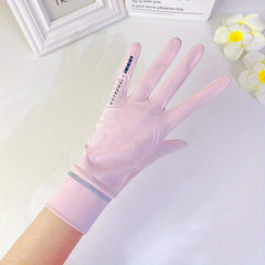 Sunproof Ice Silk Short Gloves Flip Non-slip Touch Screen Gloves