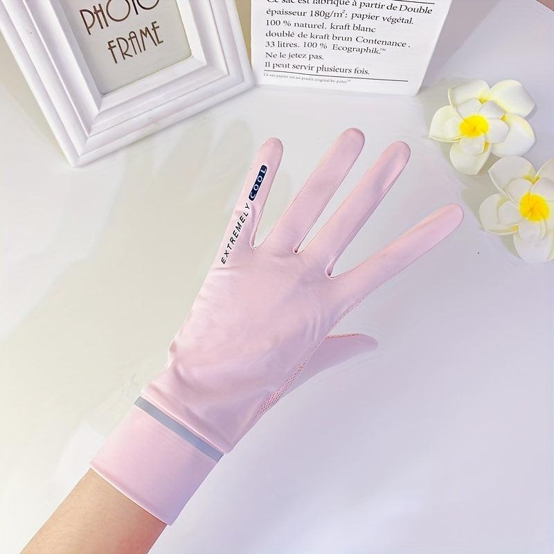 Sunproof Ice Silk Short Gloves Flip Non-slip Touch Screen Gloves