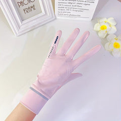 Sunproof Ice Silk Short Gloves Flip Non-slip Touch Screen Gloves