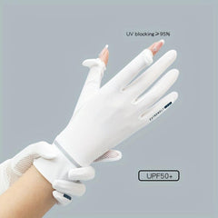 Sunproof Ice Silk Short Gloves Flip Non-slip Touch Screen Gloves