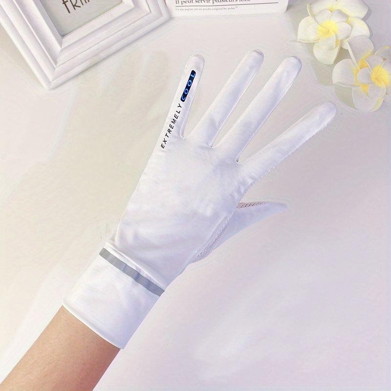 Sunproof Ice Silk Short Gloves Flip Non-slip Touch Screen Gloves