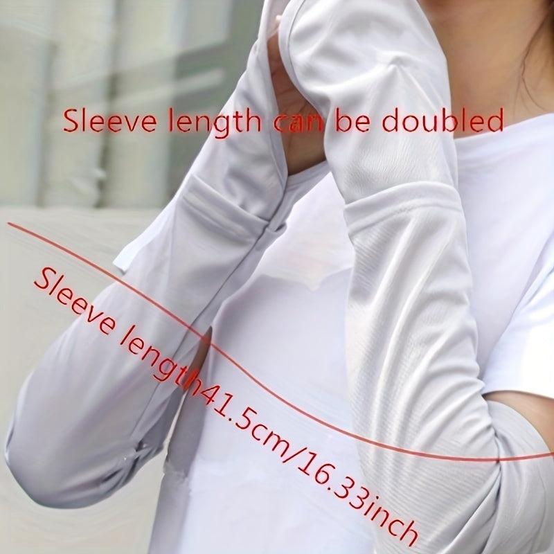 Women's Extended Fingerless Gloves Arm Protector Sunscreen Sleeves