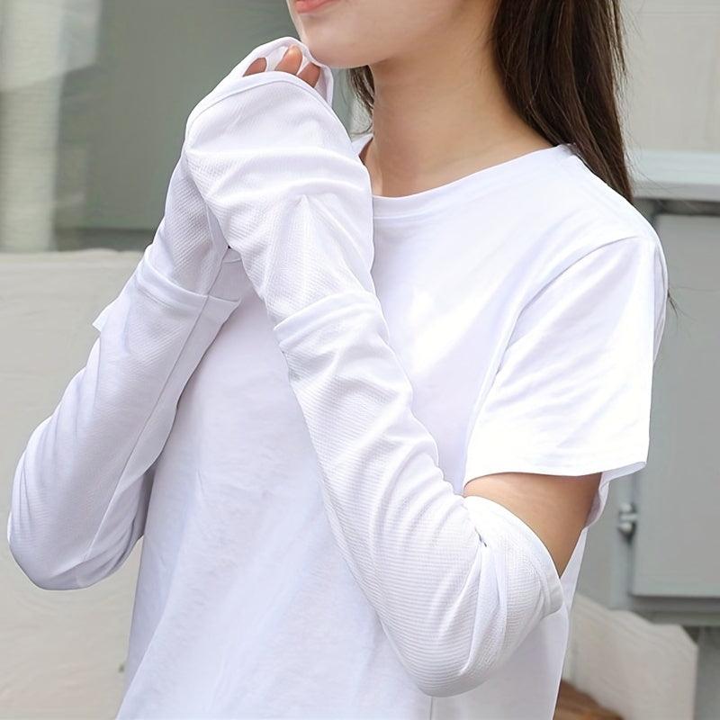 Women's Extended Fingerless Gloves Arm Protector Sunscreen Sleeves