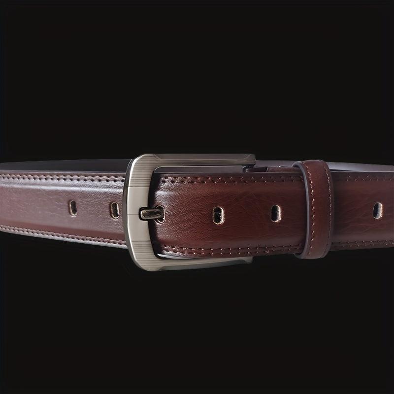 Classic Leather Formal Belt Single Pointed Buckle for Jeans Pants