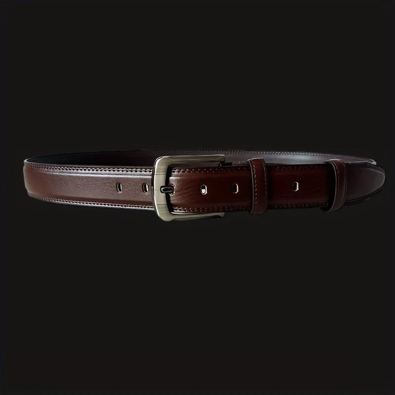 Classic Leather Formal Belt Single Pointed Buckle for Jeans Pants