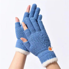 Daisy Solid Knit Gloves for Women