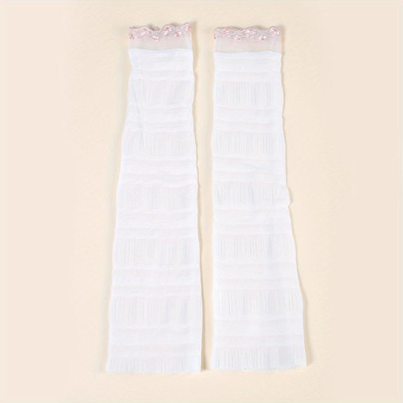 Lace Long Gloves Women Arm Sleeves Sunscreen UV Protection Fingerless Glove