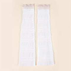 Lace Long Gloves Women Arm Sleeves Sunscreen UV Protection Fingerless Glove