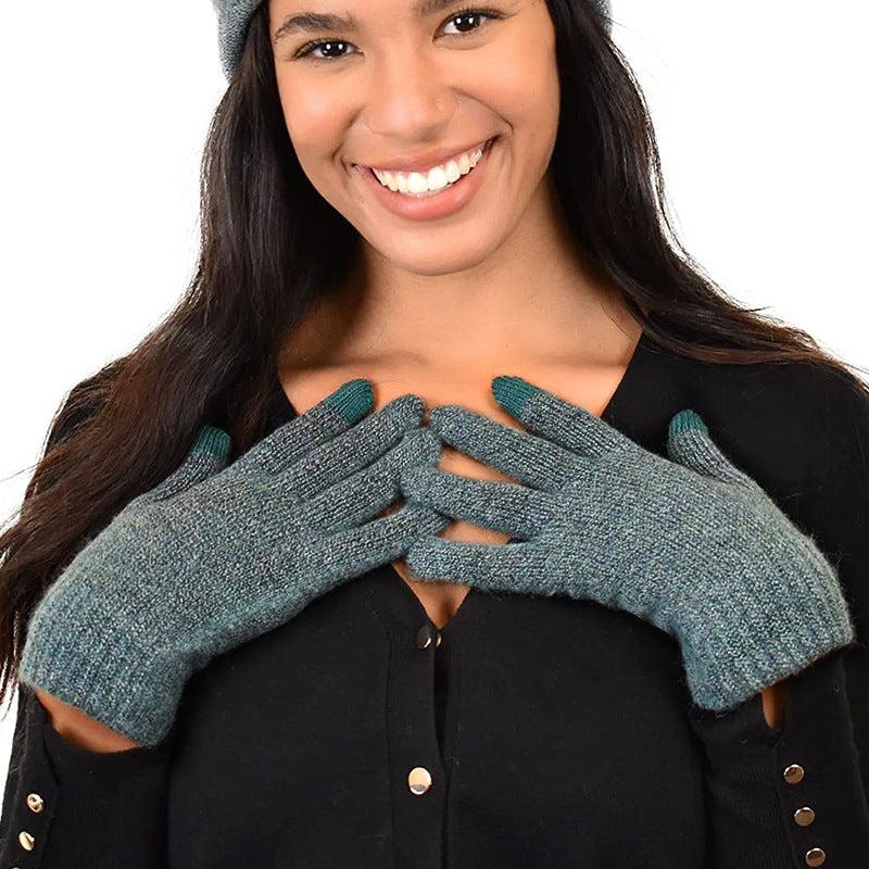 Women's Winter Fleece Knitted Touch Screen Gloves