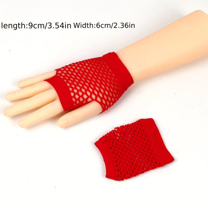 Candy Fishnet Gloves Hollow Y2K Fingerless Gloves
