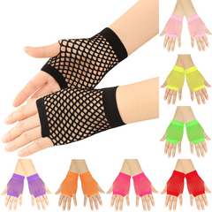 Candy Fishnet Gloves Hollow Y2K Fingerless Gloves