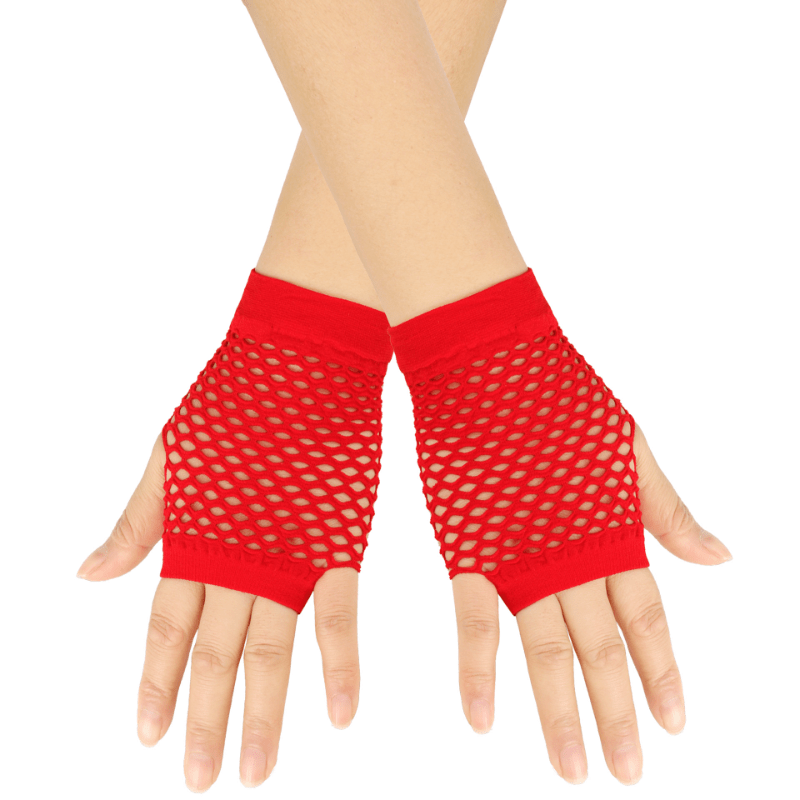 Candy Fishnet Gloves Hollow Y2K Fingerless Gloves