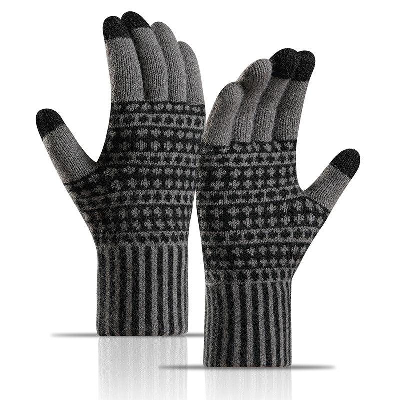 Touch Screen Winter Fleece Gloves Anti Cold Warm Knit Gloves