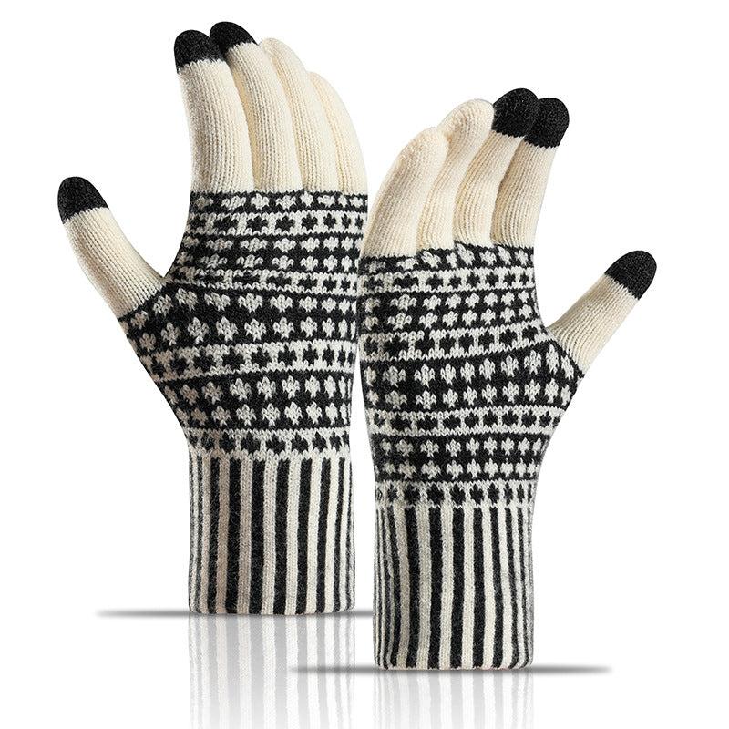 Touch Screen Winter Fleece Gloves Anti Cold Warm Knit Gloves