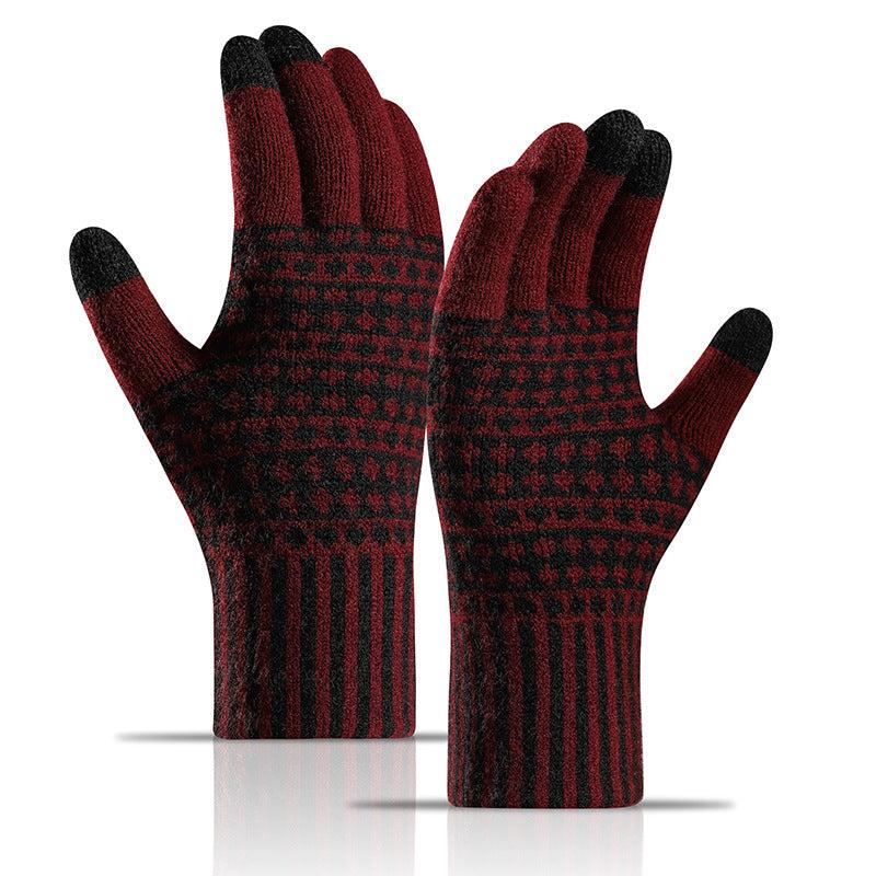 Touch Screen Winter Fleece Gloves Anti Cold Warm Knit Gloves