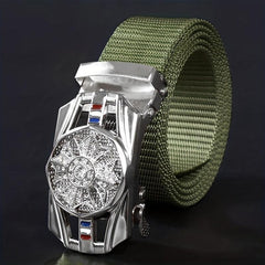 Automatic Buckle Slider Men's Casual Nylon Canvas Belt
