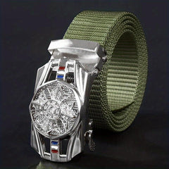 Automatic Buckle Slider Men's Casual Nylon Canvas Belt