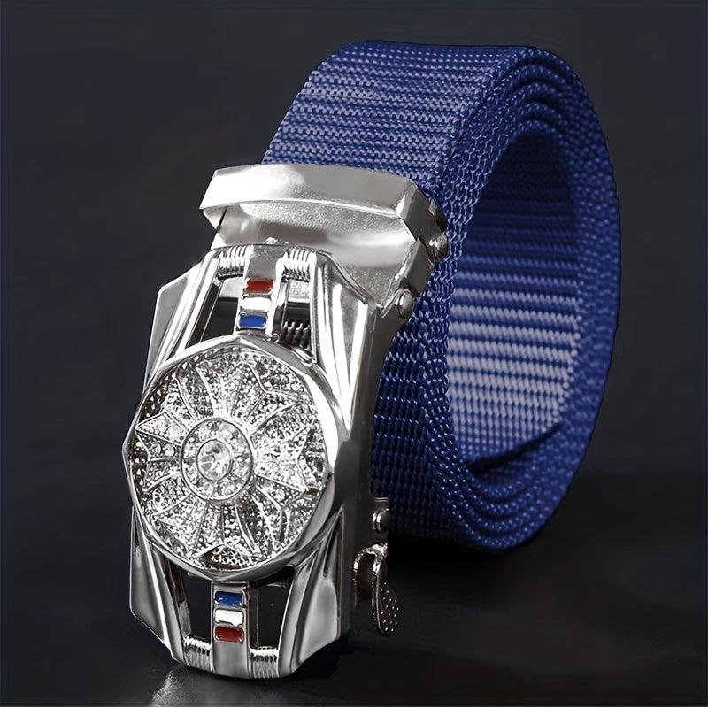 Automatic Buckle Slider Men's Casual Nylon Canvas Belt