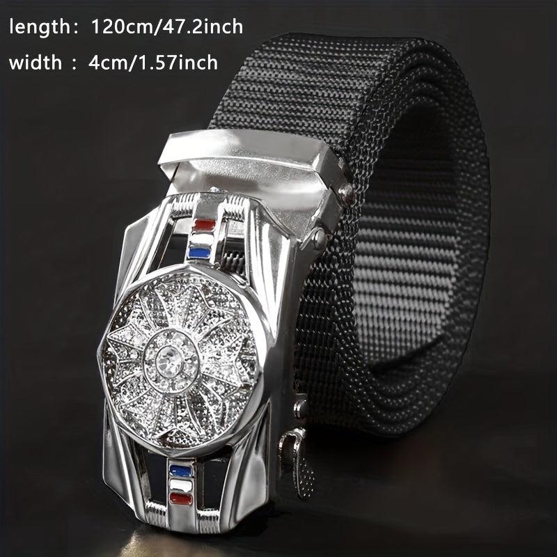 Automatic Buckle Slider Men's Casual Nylon Canvas Belt