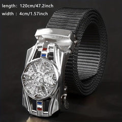 Automatic Buckle Slider Men's Casual Nylon Canvas Belt
