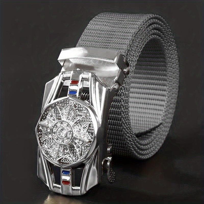 Automatic Buckle Slider Men's Casual Nylon Canvas Belt