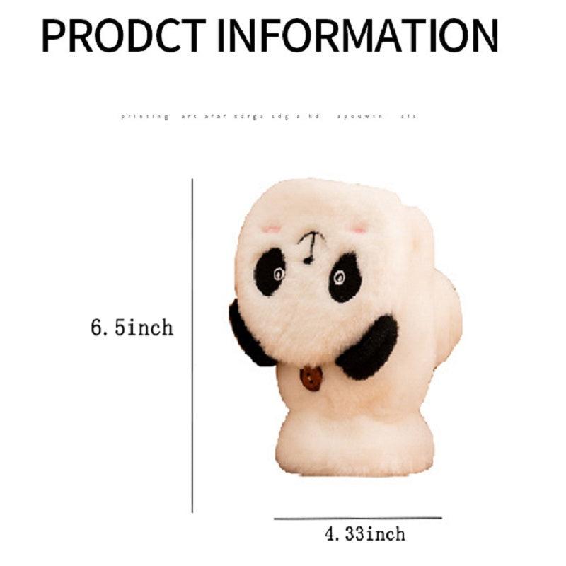 Panda Plush Warm Gloves Short Finger Gloves Skiing Cycling Outdoor Gloves