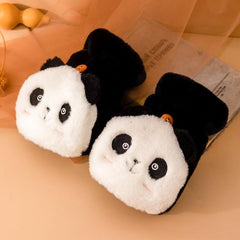 Panda Plush Warm Gloves Short Finger Gloves Skiing Cycling Outdoor Gloves