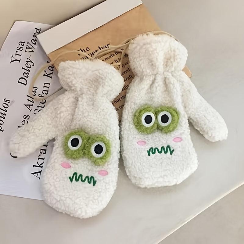 Frog Eye Mittens With Halter Neck Gloves