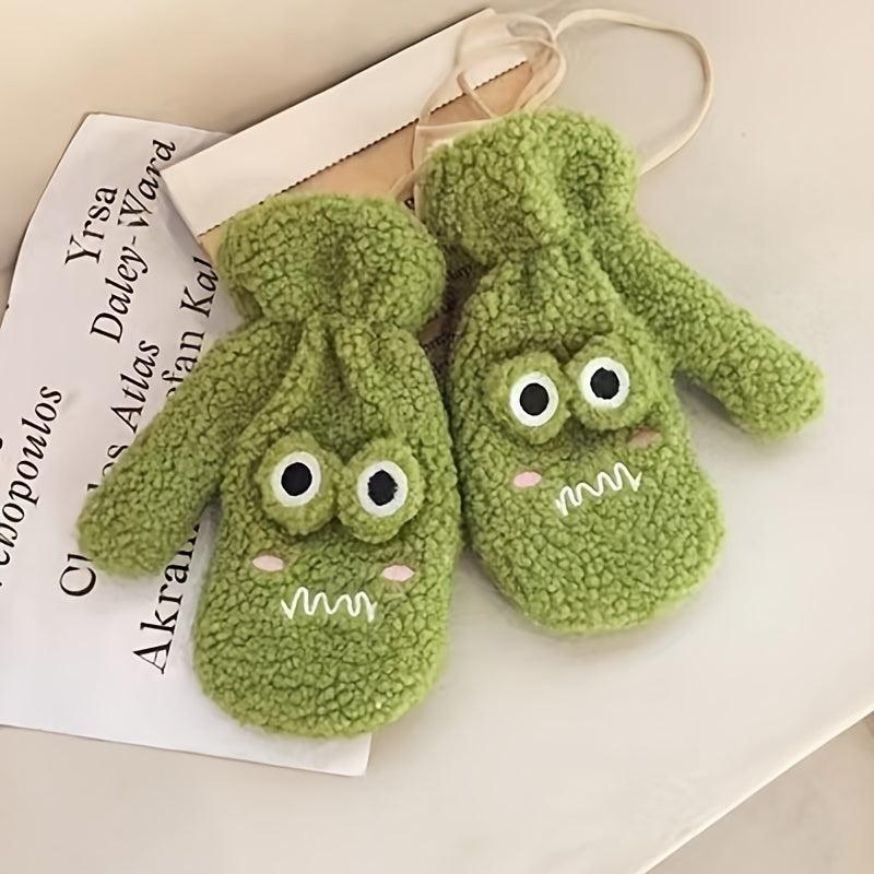 Frog Eye Mittens With Halter Neck Gloves