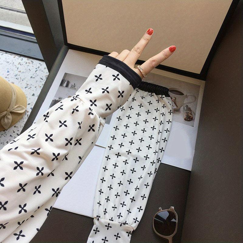 Clover Sunscreen Ice Sleeves Loose Arm Sleeves Anti UV for Women Men