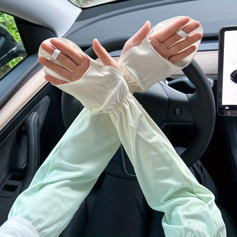 Sunshade Sleeve Long Arm Sleeve UV Protection Cooling Ice Viscose Cuffs