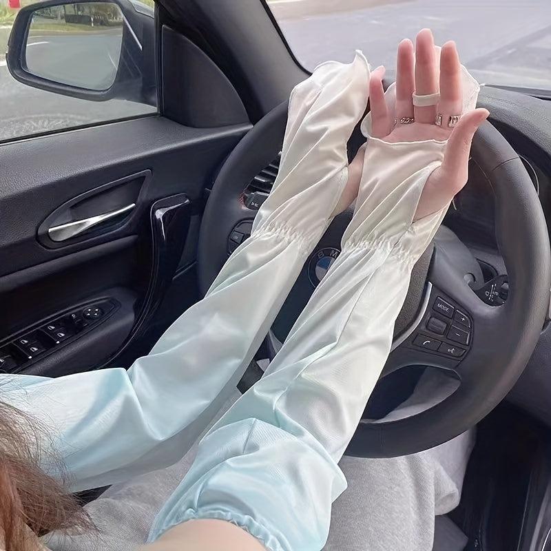 Sunshade Sleeve Long Arm Sleeve UV Protection Cooling Ice Viscose Cuffs