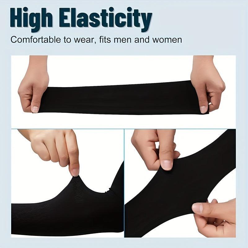 2pc High Elastic Sunscreen Sleeves Thin Ice Viscose Long Arm Protection Gloves