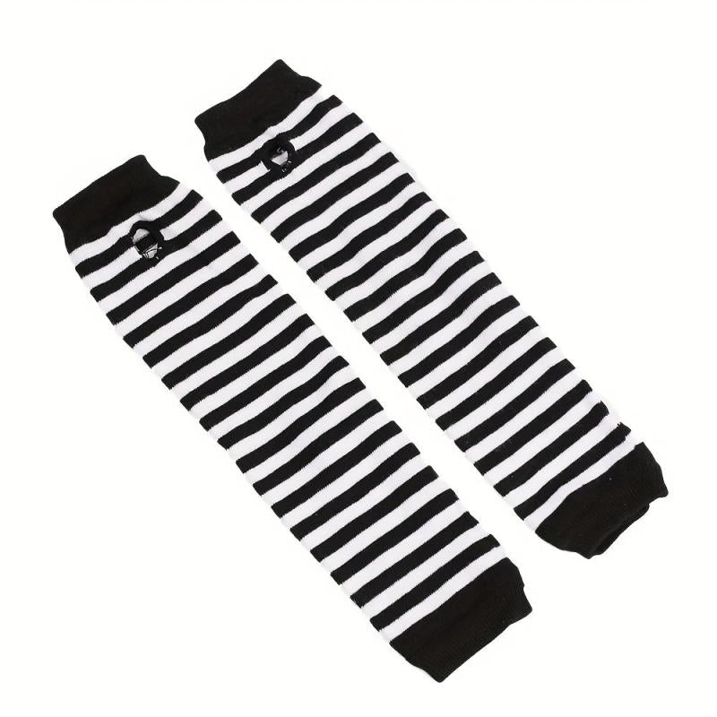 Striped Knitted Long Gloves Y2K Fingerless Gloves Unisex Hip Hop Elastic Gloves