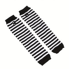 Striped Knitted Long Gloves Y2K Fingerless Gloves Unisex Hip Hop Elastic Gloves