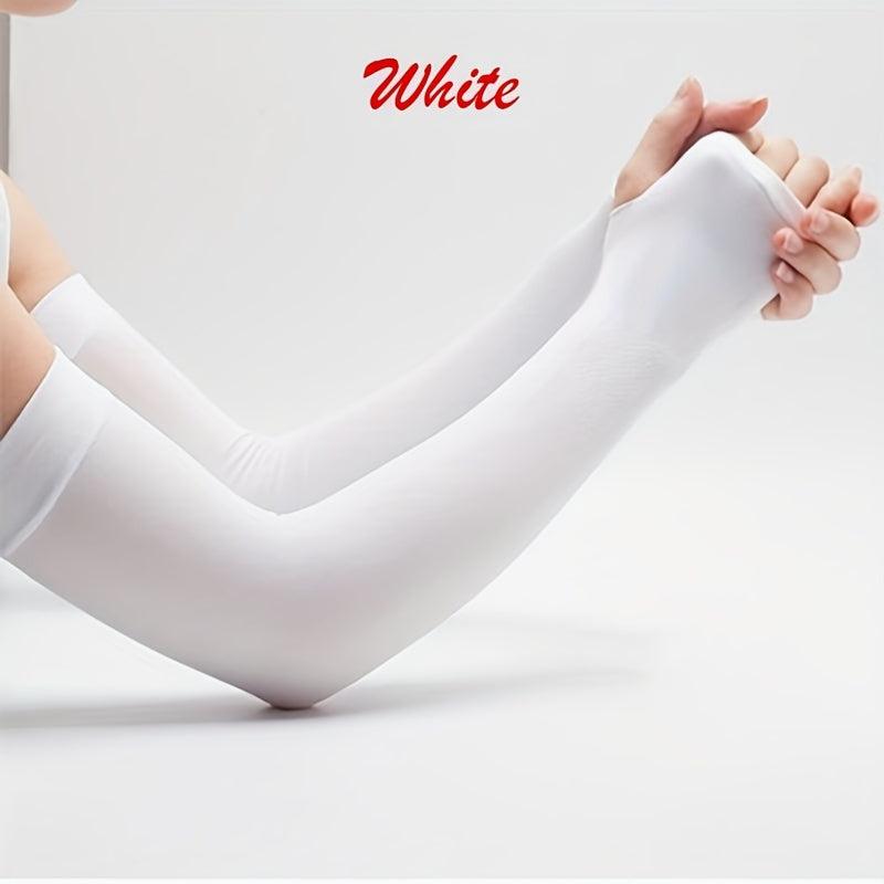 Sunproof Ice Sleeves Candy Elastic Gloves Long Fingerless Gloves