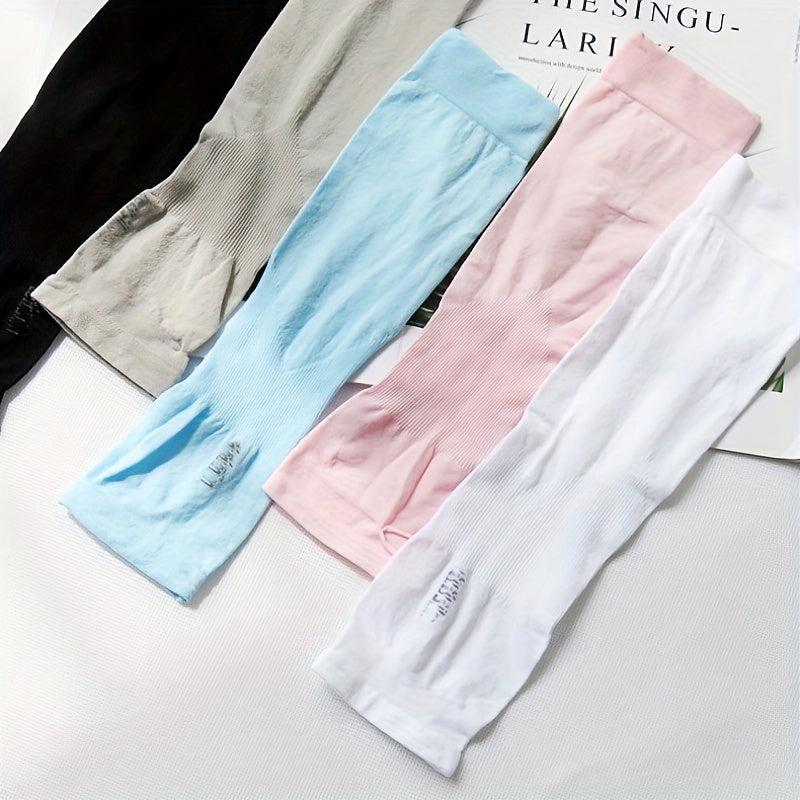 Sunproof Ice Sleeves Candy Elastic Gloves Long Fingerless Gloves