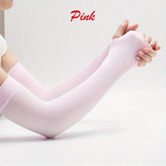 Sunproof Ice Sleeves Candy Elastic Gloves Long Fingerless Gloves