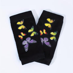 Colorful Butterfly Y2K Fingerless Gloves Hip Hop Knitted Gloves
