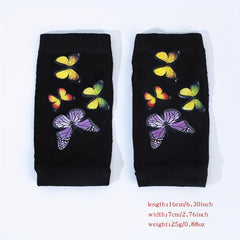 Colorful Butterfly Y2K Fingerless Gloves Hip Hop Knitted Gloves