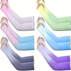 6 Pairs UV Sun Protection Gloves Arm Sleeves Elastic Sports Sleeve
