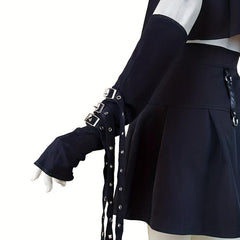 Rivet Belt Decor Punk Gloves Gothic Fingerless Gloves