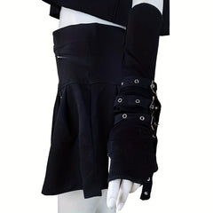 Rivet Belt Decor Punk Gloves Gothic Fingerless Gloves