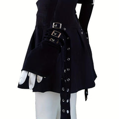 Rivet Belt Decor Punk Gloves Gothic Fingerless Gloves