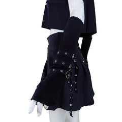Rivet Belt Decor Punk Gloves Gothic Fingerless Gloves