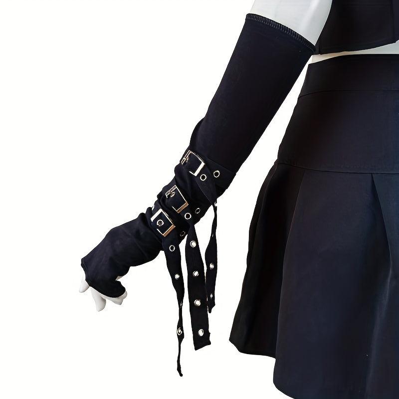 Rivet Belt Decor Punk Gloves Gothic Fingerless Gloves