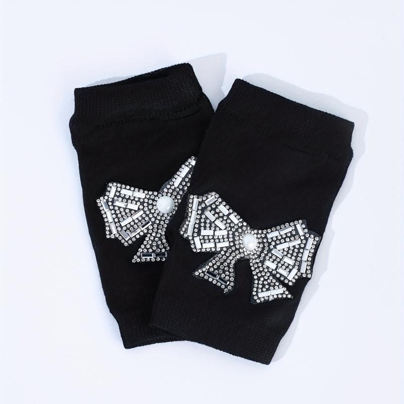Rhinestone Bowknot Y2K Gloves for Women