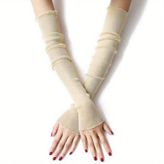 Lace Glitter Gloves Mesh Sunscreen Ice Sleeves Long Gloves For Women