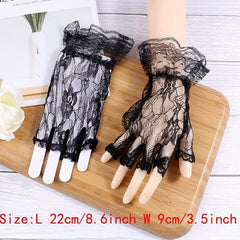 Lace Mesh Half Finger Gloves for Wedding Party