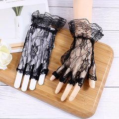 Lace Mesh Half Finger Gloves for Wedding Party